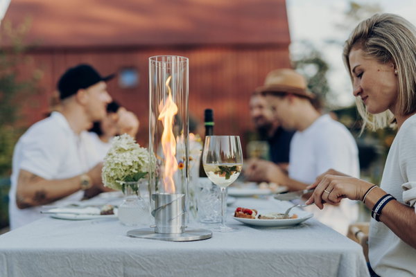 SPIN 900 Tischfeuer silber | Outdoor &amp; Indoor