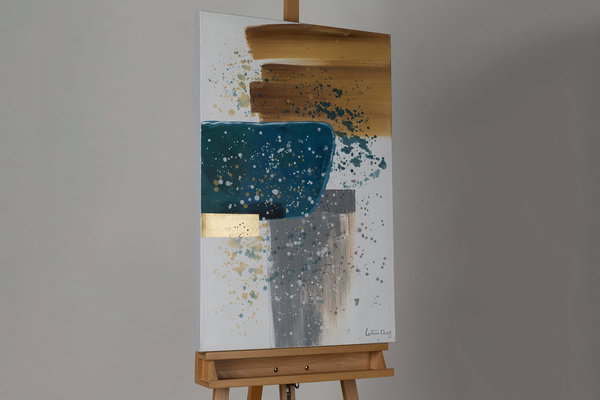 Handgemaltes Gemälde 'Turquoise Splash' 60x90cm | inkl. Echtheitszertifikat