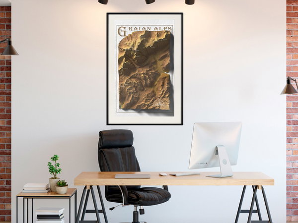 Poster 'Raised Relief Map: Graian Alps'