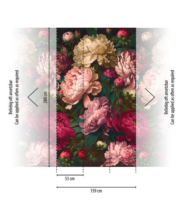 Wallpaper 'Floral Splendor' 63x110inches