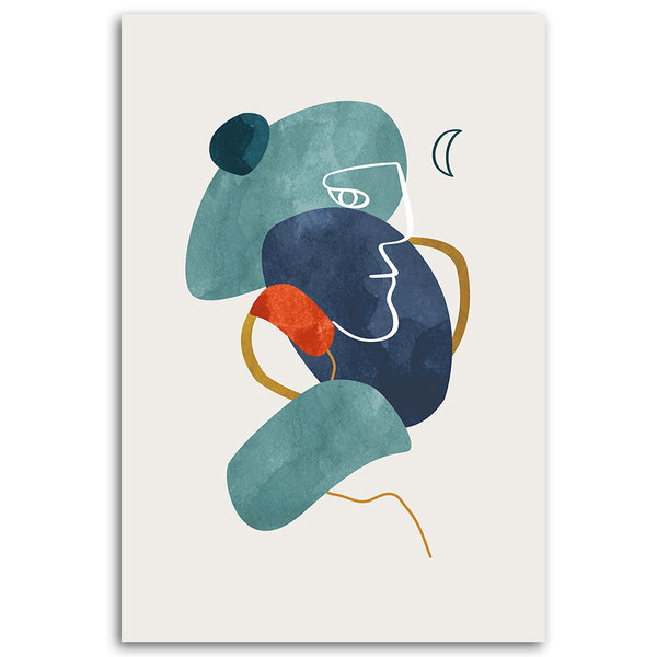 Kunstdruck auf Leinwand 'Colorful Abstract Face'