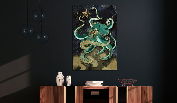 Kunstdruck auf Leinwand 'Marble Octopus Vertical'
