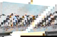 Handgemaltes Gemälde 'Kreis der Pinguine' 120x60cm | inkl. Echtheitszertifikat