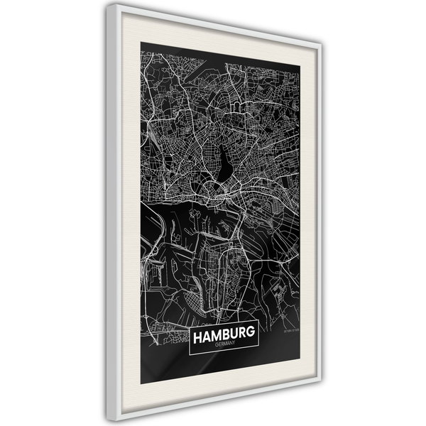 Poster 'City Map: Hamburg (Dark)'