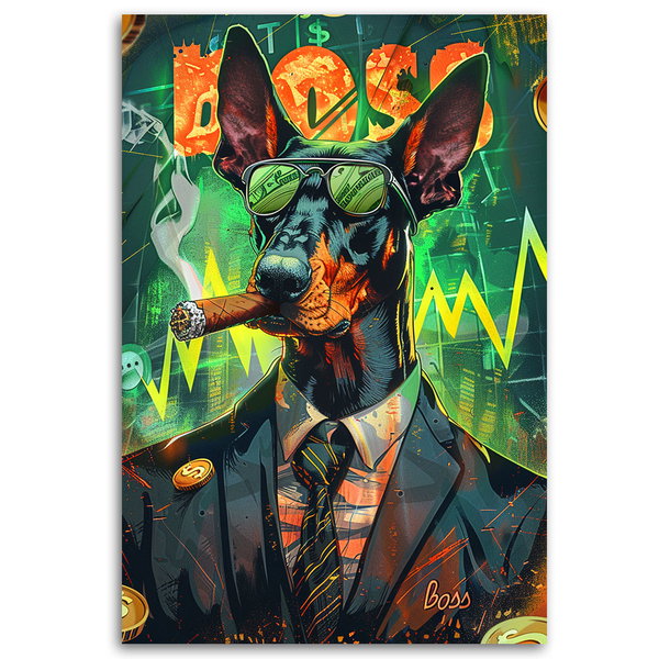 Kunstdruck auf Leinwand 'Dog Boss'