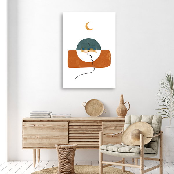 Kunstdruck auf Leinwand 'Minimalist Face Line'