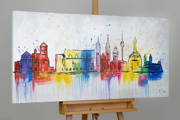 Handgemaltes Gemälde 'Station Lebkuchen' 120x60cm | inkl. Echtheitszertifikat