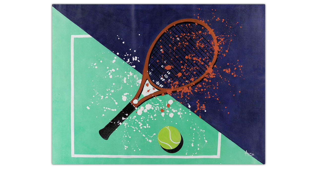 XXL Olieverf schilderijen 'Love For Tennis' | Handgeschilderd unicum in de ruimte.