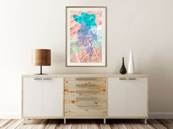Poster 'Colourful Camouflage (Peach)'