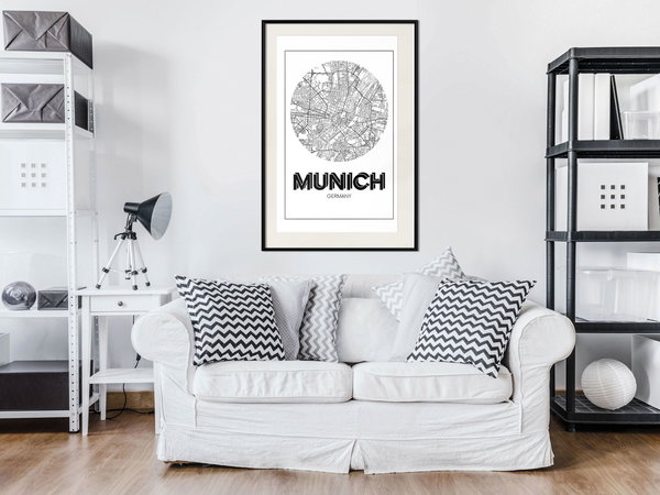 Poster 'City Map: Munich (Round)'
