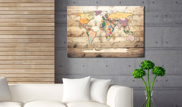 Kunstdruck auf Leinwand 'World Map: Colourful Continents'
