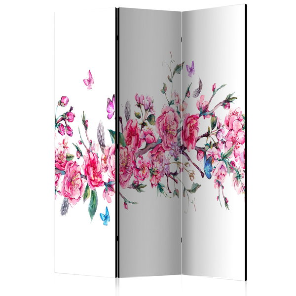 Room divider screen 'Flowers and Butterflies'