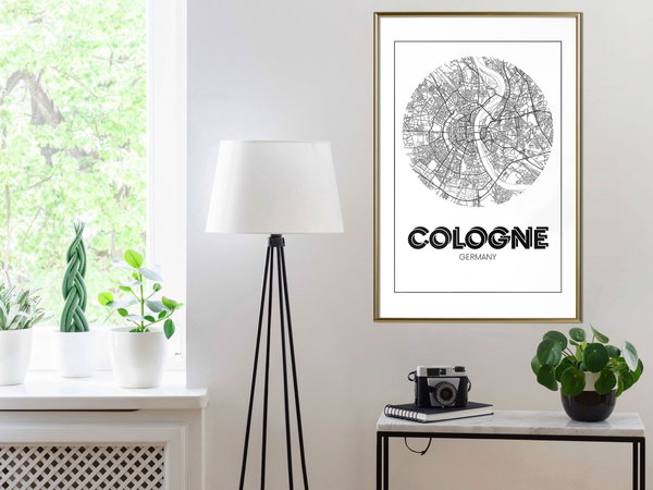 Poster 'City Map: Cologne (Round)'