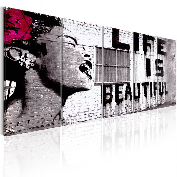 Арт печат върху платно 'Banksy: Life is Beautiful'