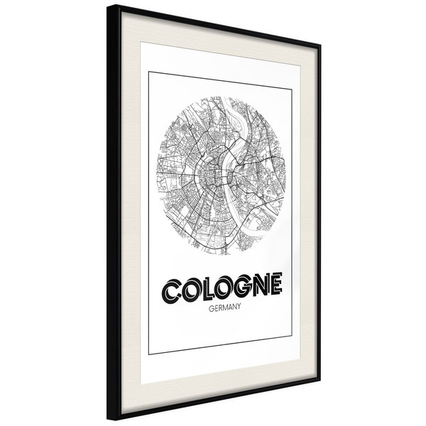 Poster 'City Map: Cologne (Round)'
