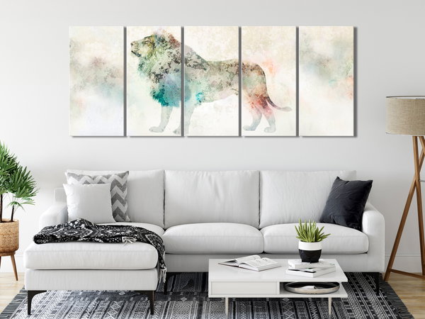 Kunstdruck auf Leinwand 'Colourful King (5-teilig) Narrow'