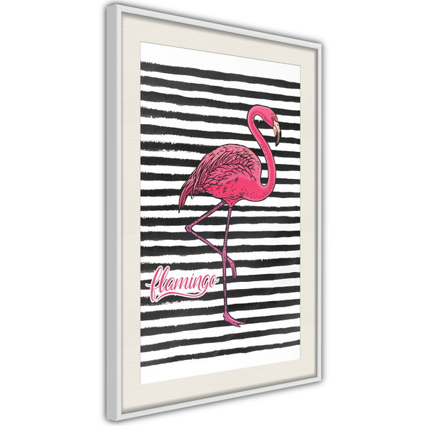 Poster 'Black Stripes and Flamingo'