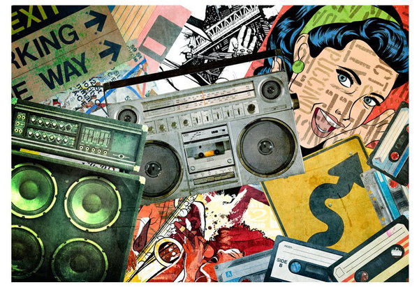 Selbstklebende Tapete 'Graffiti girl'