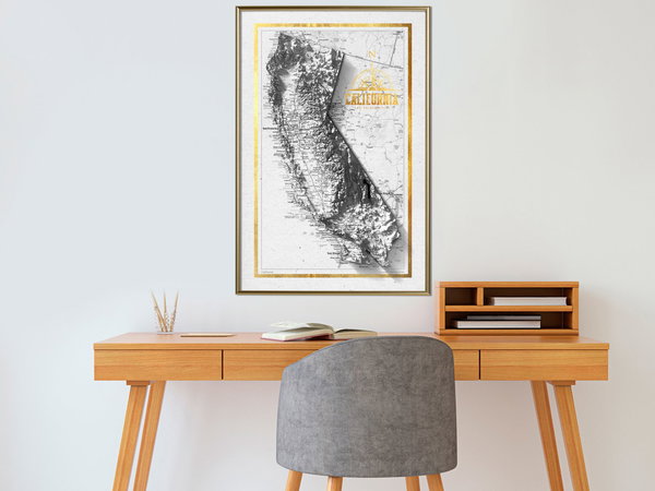 Poster 'Raised Relief Map: California'
