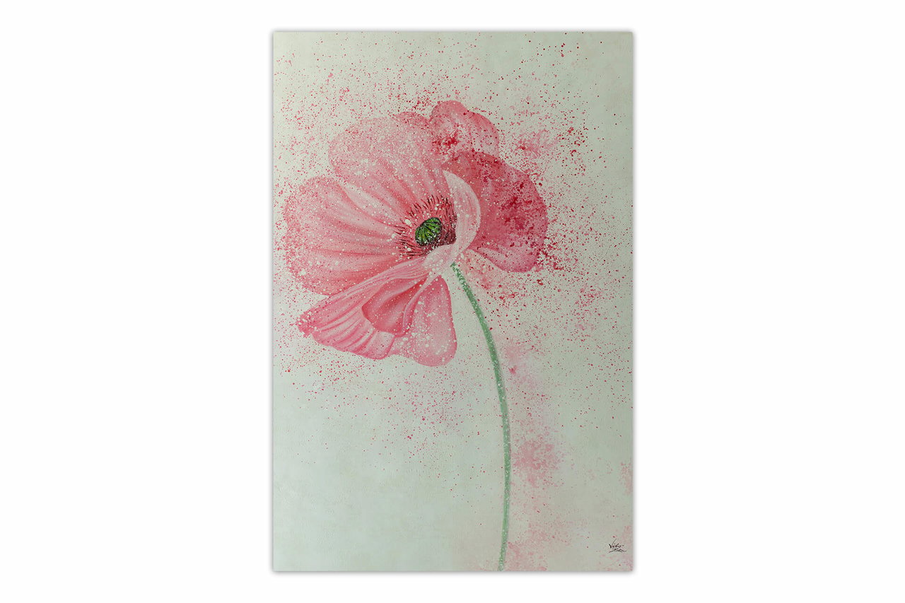 XXL Olieverf schilderijen 'Queen Poppy' | Handgeschilderd unicum in de ruimte.