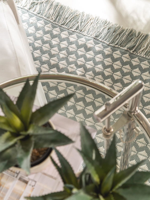 Design Teppich aus recyceltem Material Morty Blau