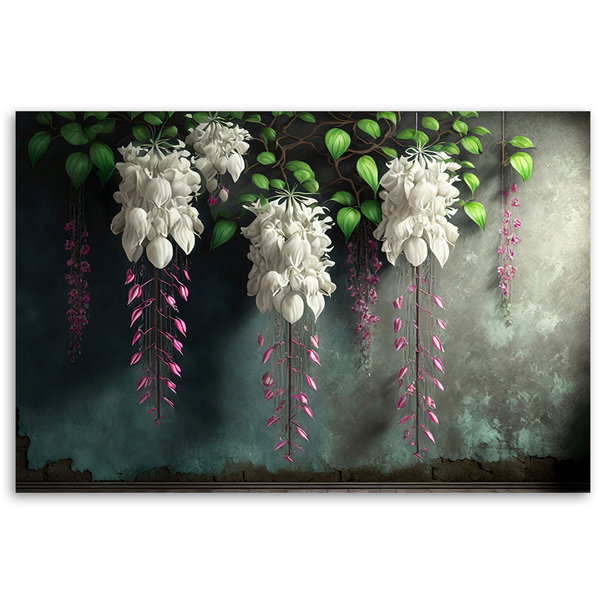 Kunstdruck auf Leinwand 'Hanging White Flowers 2'