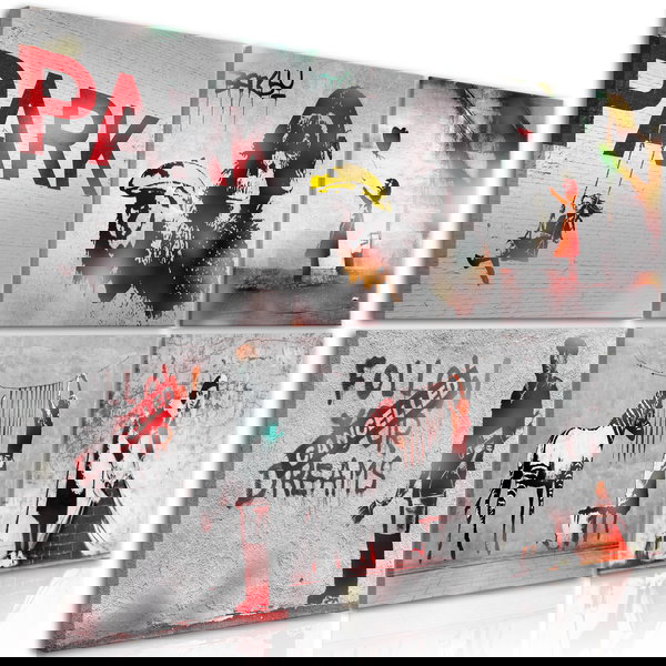 Impression sur toile 'Banksy Collage (6 Parts)'