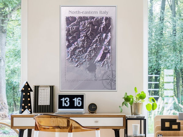 Poster 'Raised Relief Map: North-Eastern Italy'