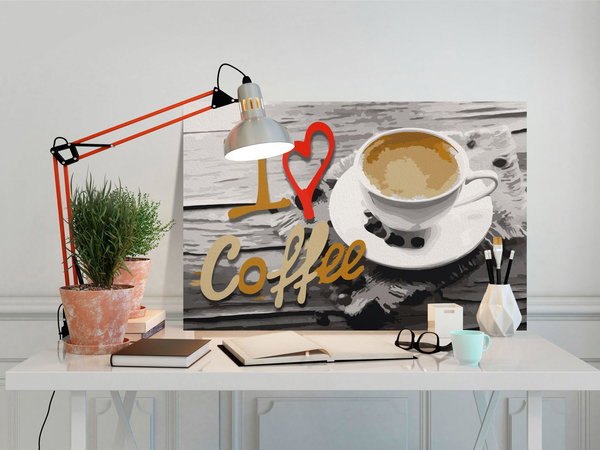 Malen nach Zahlen für Erwachsene 'I Love Coffee'
