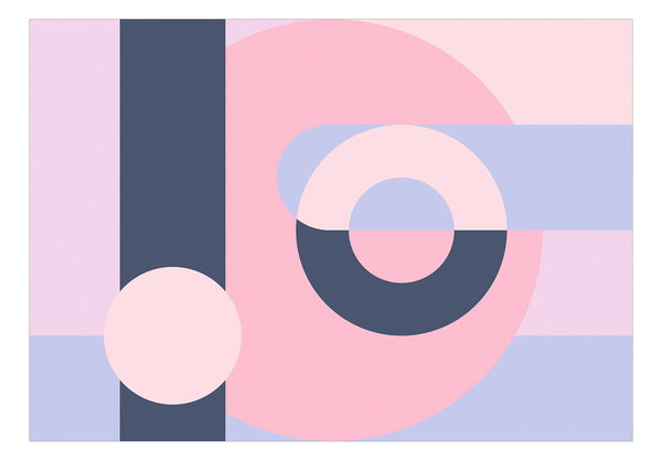 Selbstklebende Tapete 'Geometric Wreath (Violet)'