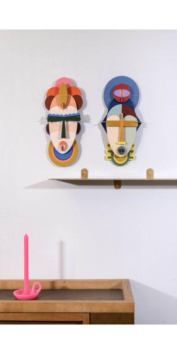 Wanddeko Papier 'Abstraktes Gesicht'