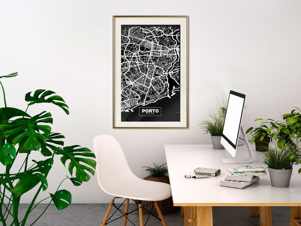 Poster 'City Map: Porto (Dark)'