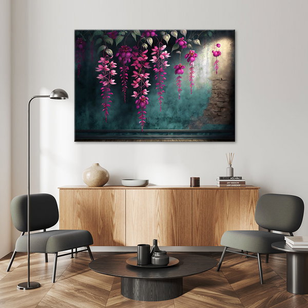 Kunstdruck auf Leinwand 'Hanging Purple Flowers 2'