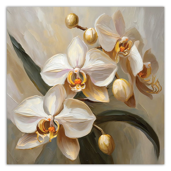 Kunstdruck auf Leinwand 'Golden Orchids 2'