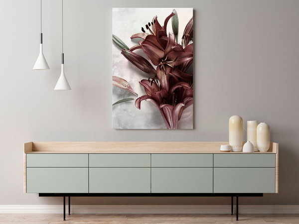 Kunstdruck auf Leinwand 'Floral Form Vertical'
