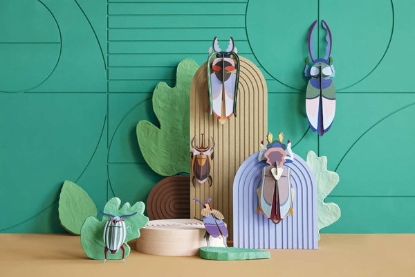 Wanddeko Papier 'Geweihkäfer'
