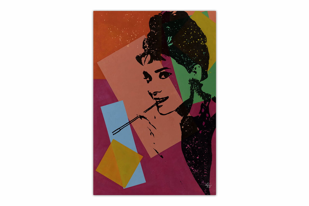 XXL Olieverf schilderijen 'Audrey's Mystery' | Handgeschilderd unicum komt in de ruimte goed tot zijn recht.