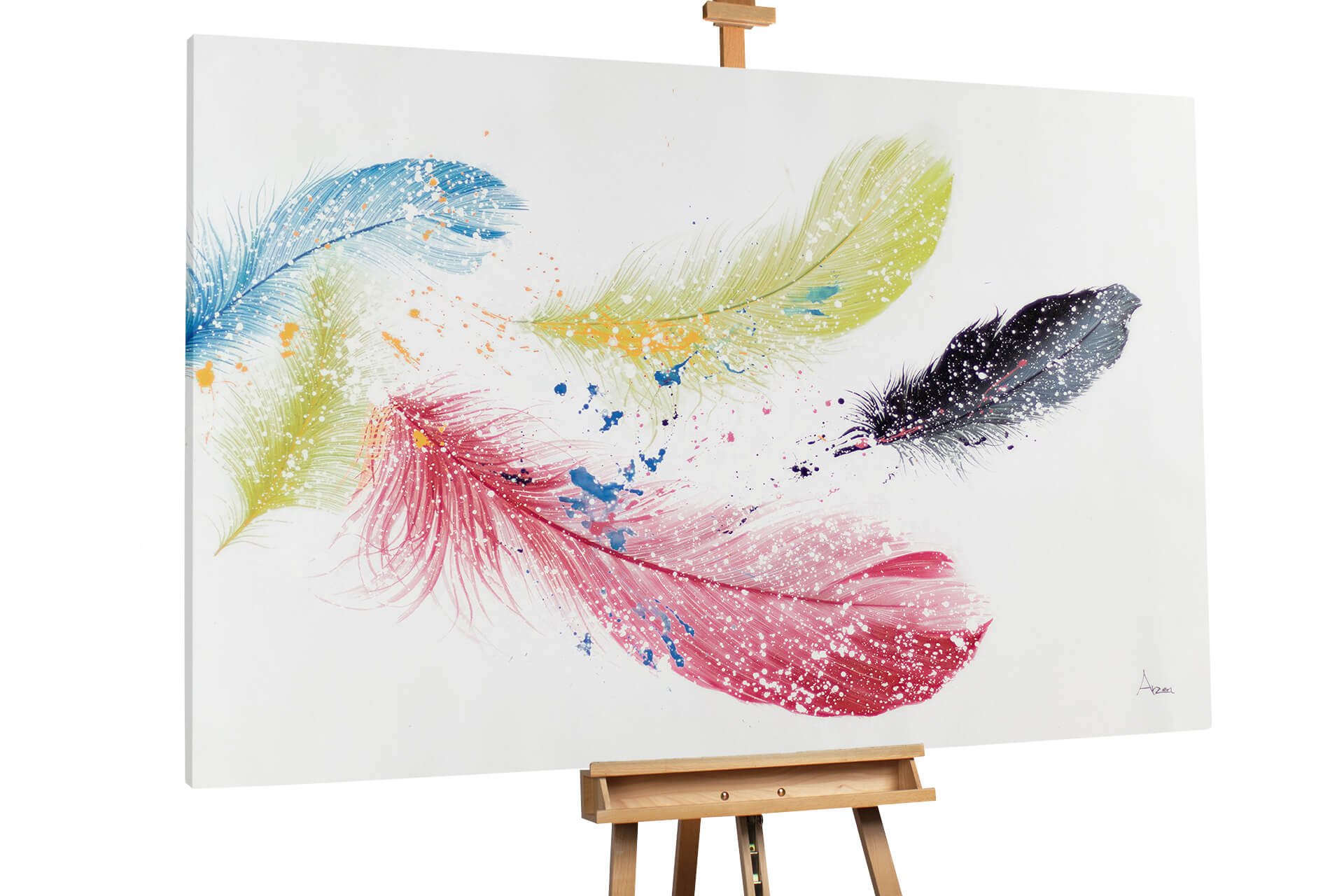 Images de mur de peinture de toile de papillon de plume aquarelle