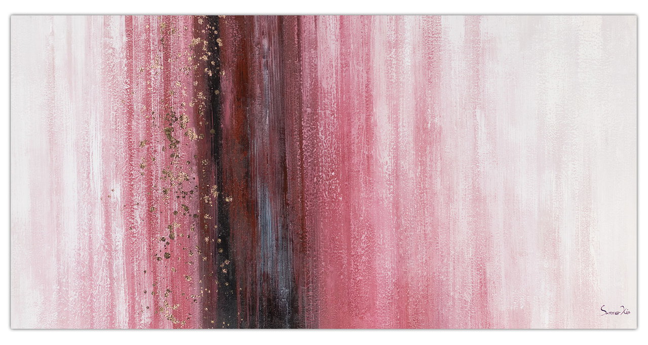 XXL Olieverf schilderijen 'Pink Tumult' | Handgeschilderd unicum in de ruimte.
