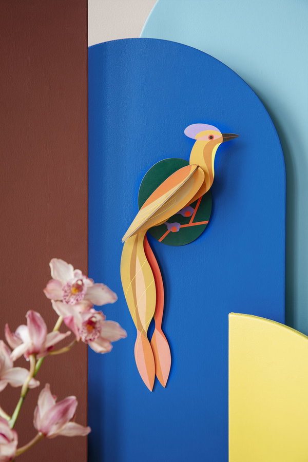3D Vægdekoration karton 'Sunset Tail Bird'