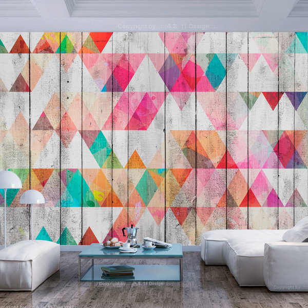 Zelfklevend behang 'Rainbow Triangles'
