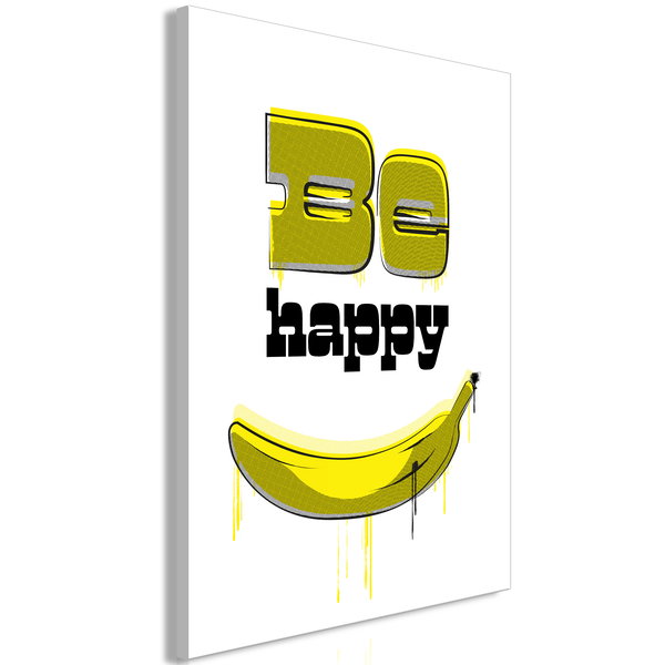 Umjetnički print na platnu 'Happy Banana Vertical'