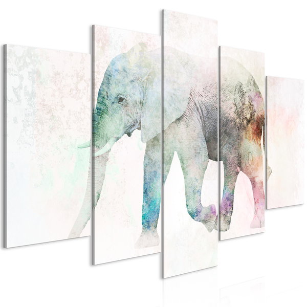 Impression sur toile 'Painted Elephant (5 Parts) Wide'