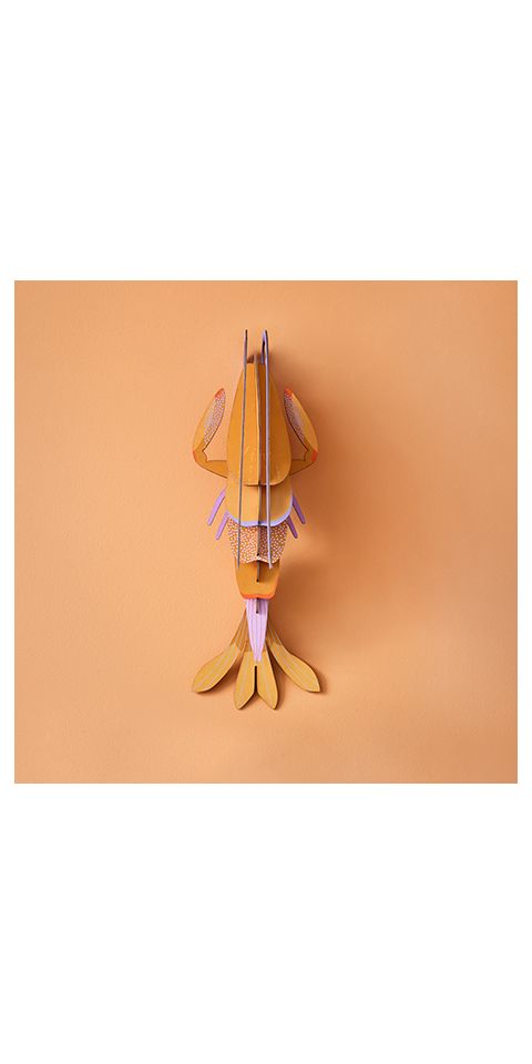 Wanddeko Papier 'Bernstein-Garnele'