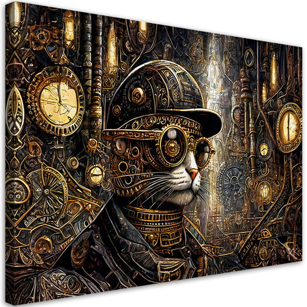 Kunstdruck auf Leinwand 'Steampunk Cat Chronicles'