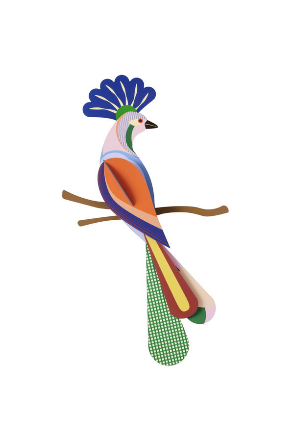 Scultura da parete in cartone 'Colorful Bird Decor'