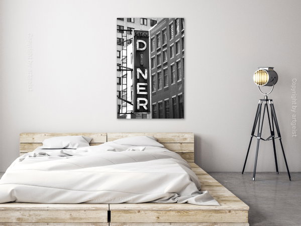 Kunstdruck auf Leinwand 'New York Neon Sign Vertical'