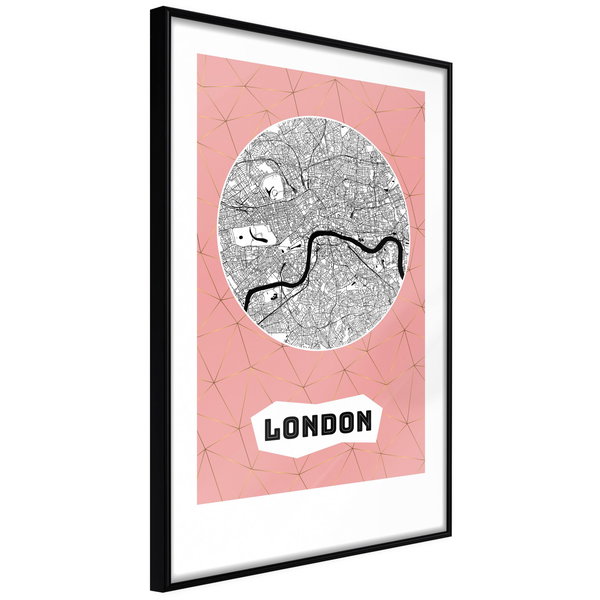 Poster 'City map: London (Pink)'