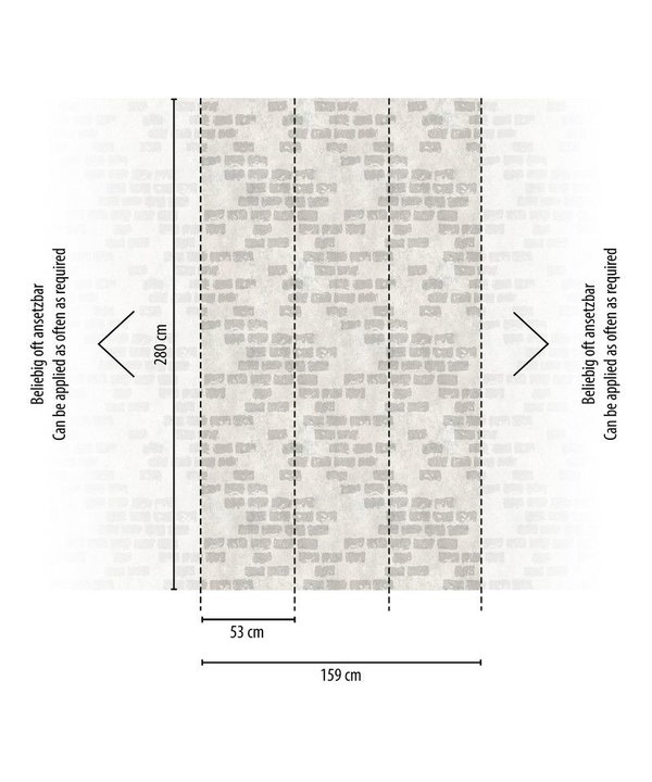 Tapete 'Urban Brick' 159x280cm