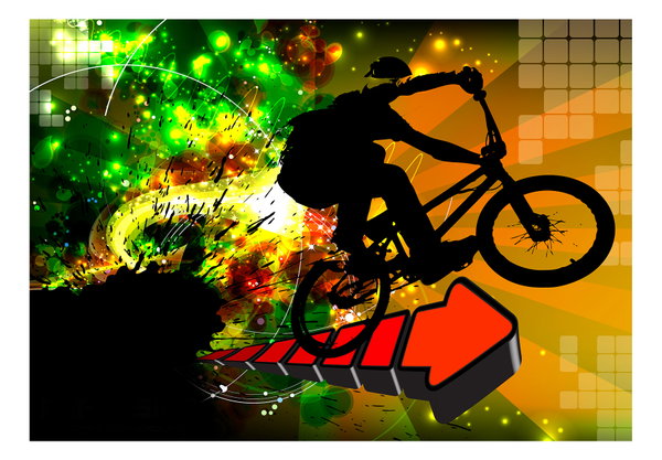 Carta da parati autoadesiva 'Bicycle Tricks'